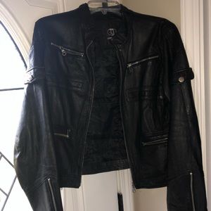 100% lambskin shell leather jacket